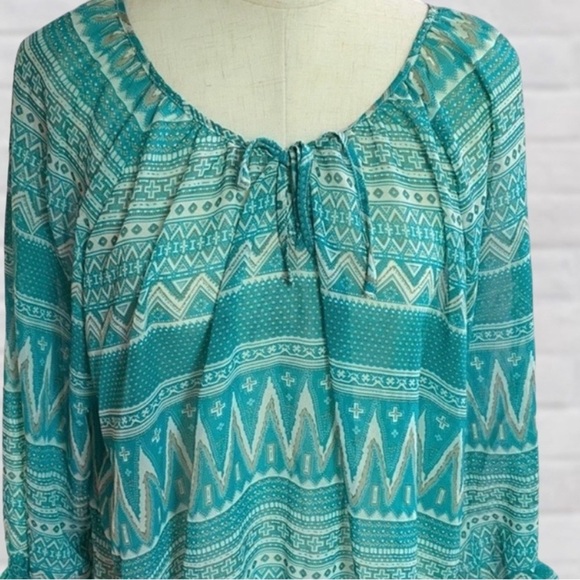 Mixage Lady Dutch” Large Lightweight Sheer Long Sleeve Blouse - Picture 3 of 5